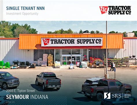 Tractor supply seymour indiana - 840 east jefferson st. tipton, IN 46072. (765) 675-4846. Make My TSC Store Details. 3. Anderson IN #533. 17.6 miles. 6818 south scatterfield rd. anderson, IN 46013.